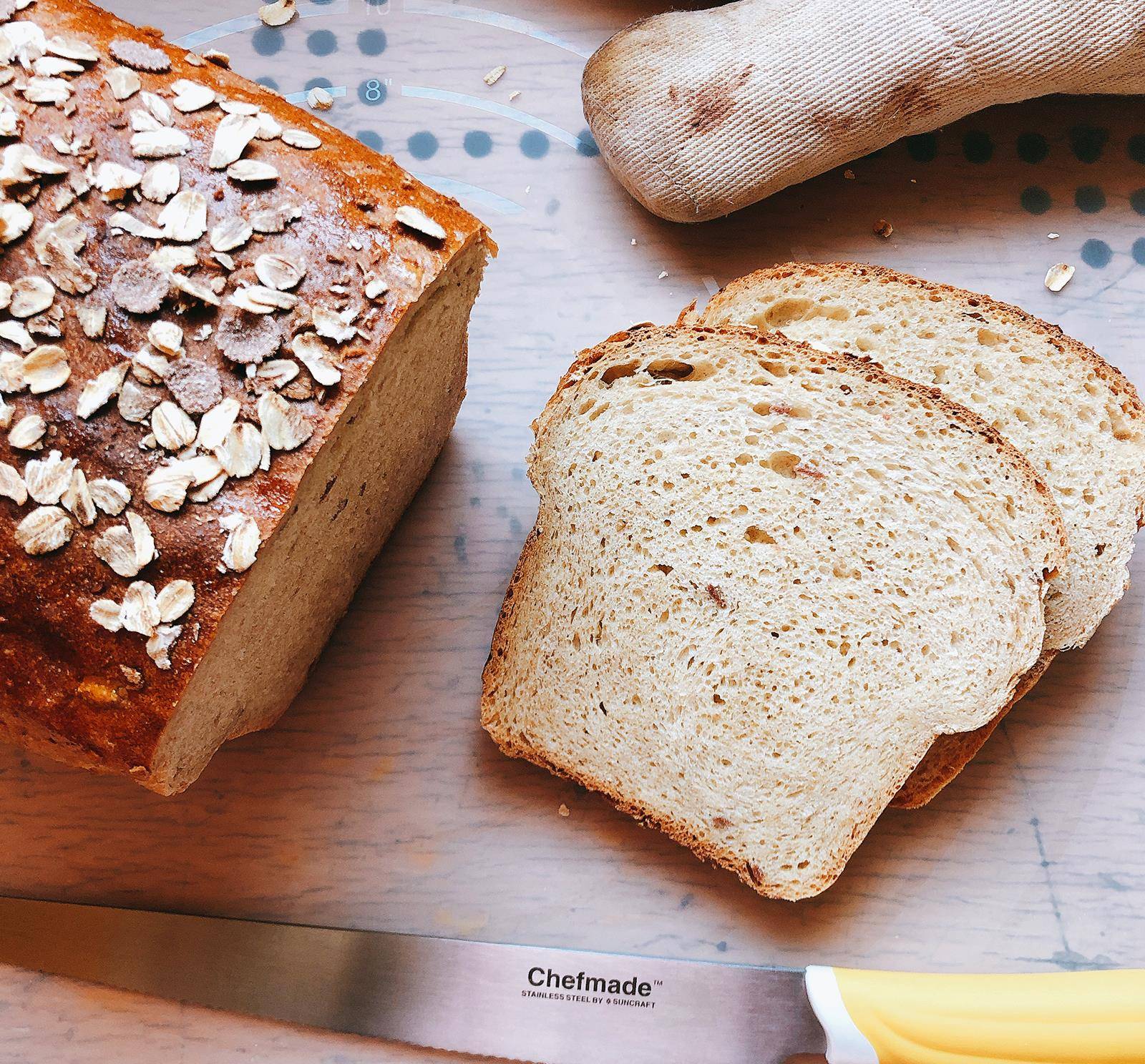 家庭烘焙食谱|健康力爆棚的全麦燕麦蜂蜜面包|好吃到飙泪_面团_cmx