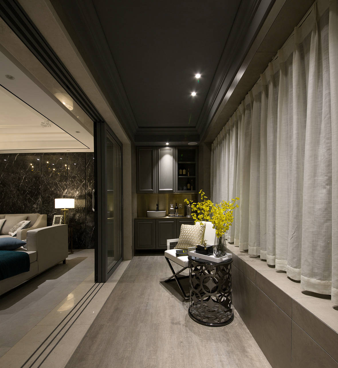 180平现代美式轻奢风格,灰黑色背景墙,装出不一样的感觉_装修_房子