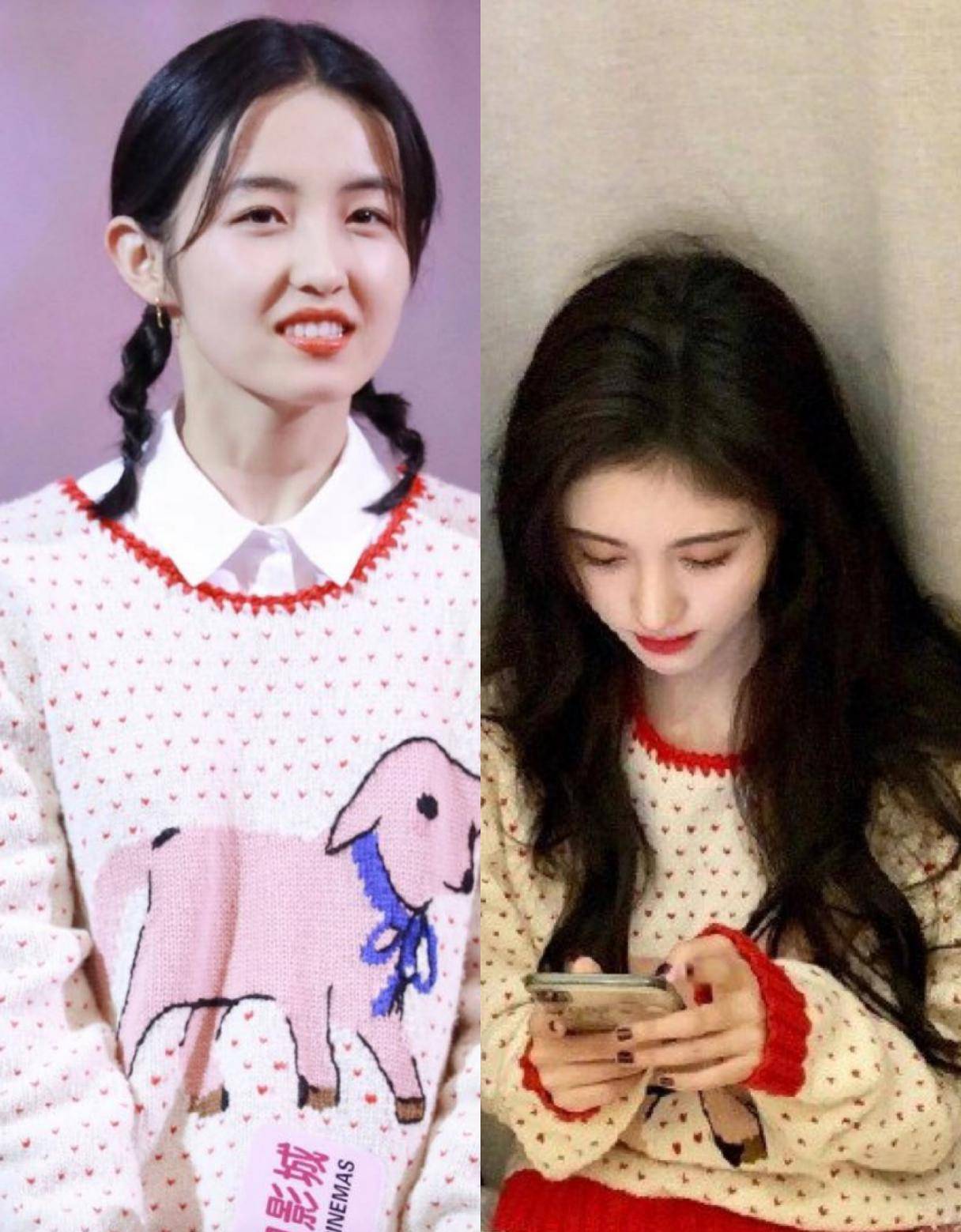 原创26岁鞠婧祎与19岁张子枫撞衫她更胜一筹果然年轻就是好