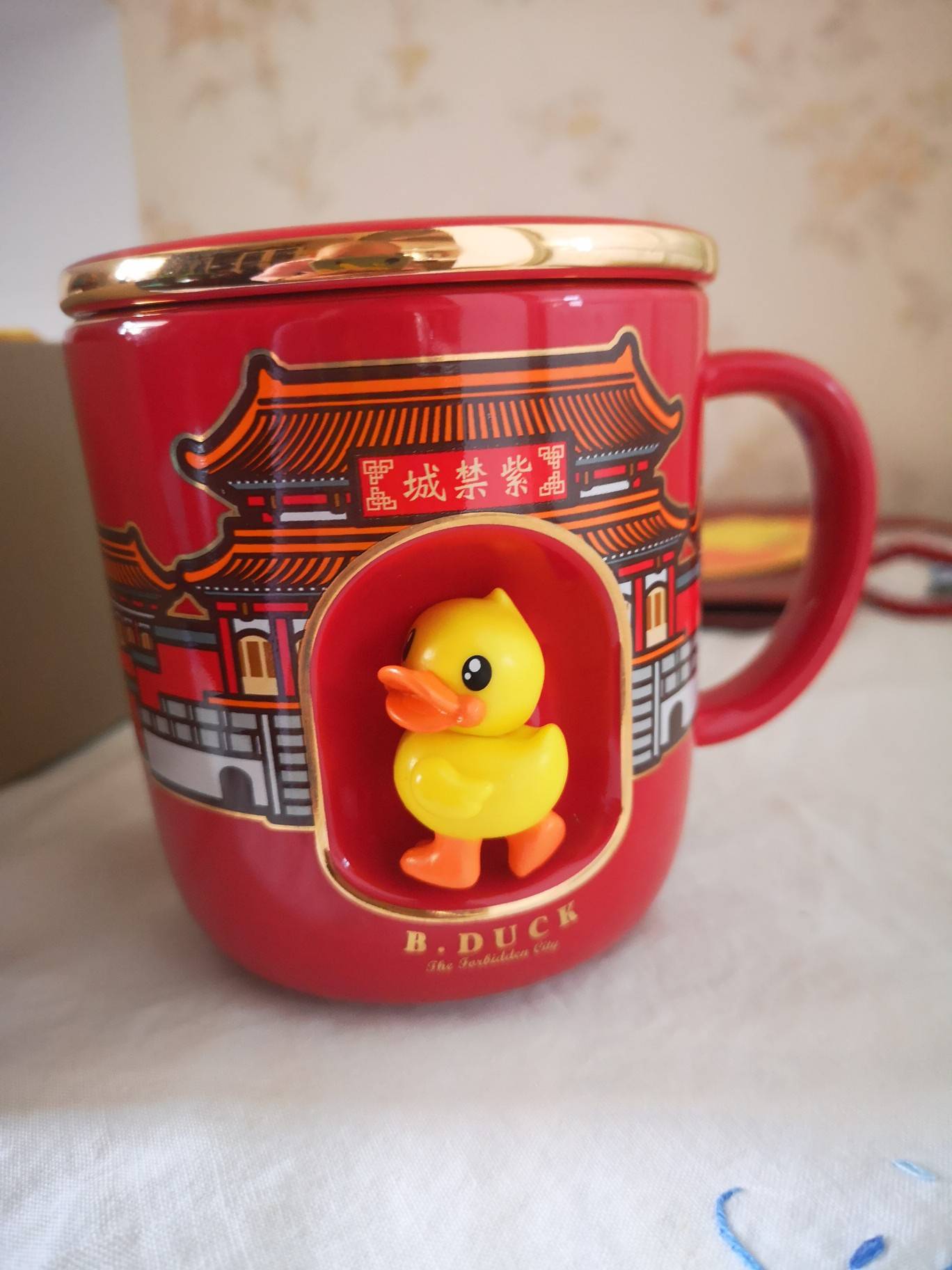 故宫文创bduck小黄鸭故宫文化陶瓷杯