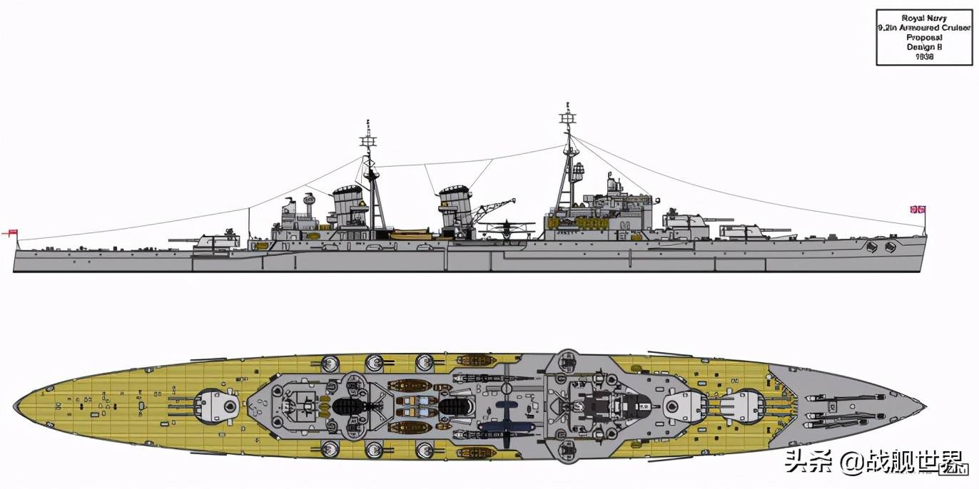 2英寸火炮裝甲巡洋艦二號方案另外在新型巡洋艦的設計過程中,英國情報