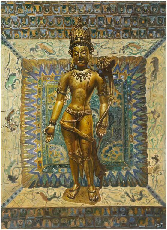 《米巧铭油画作品展》于4月16日在荣宝斋当代艺术馆成功举办_佛像_cm