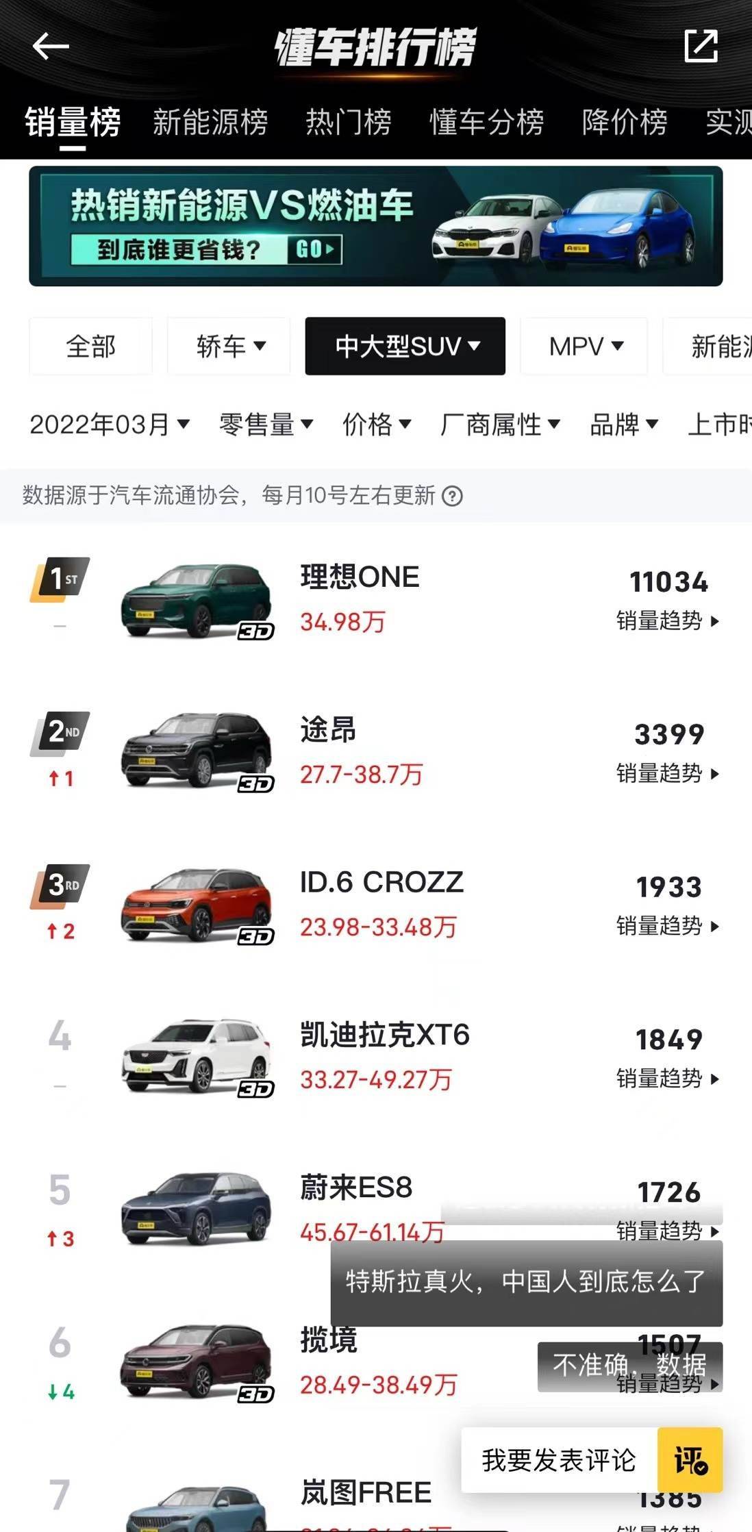 领克09三月销量破2067辆56s就破百大众途昂终于怕了