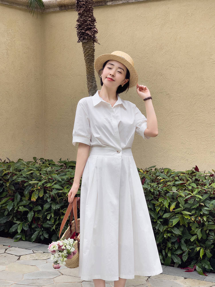 原创夏日出游清新法式穿搭今年流行这4款颜色连衣裙时髦显高