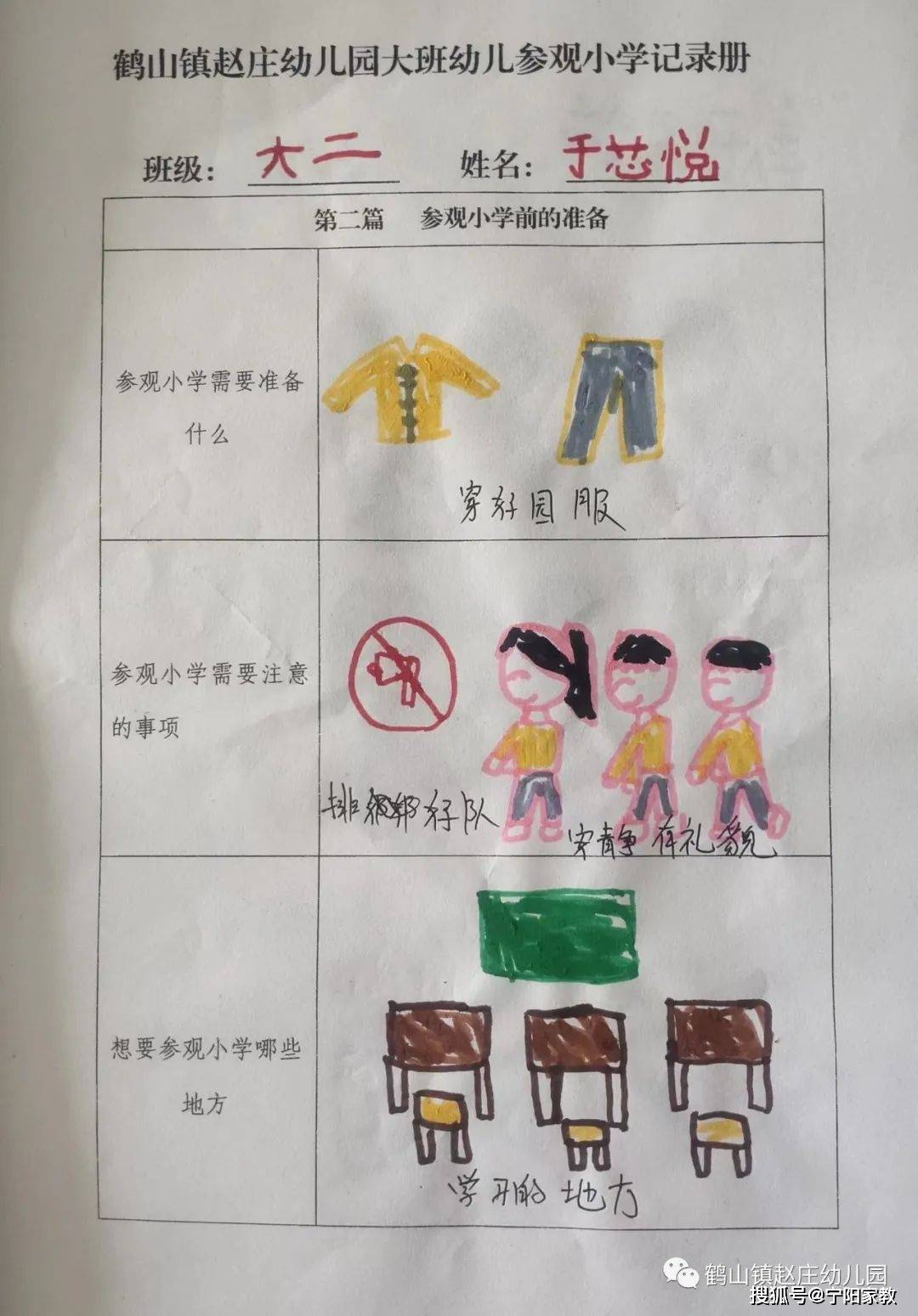 校园资讯走进小学体验成长鹤山镇赵庄幼儿园幼小衔接之参观小学活动