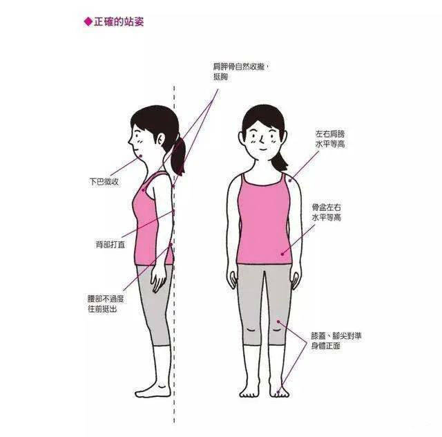 如需长期站立,每隔10分钟用"稍息"动作交换重心.