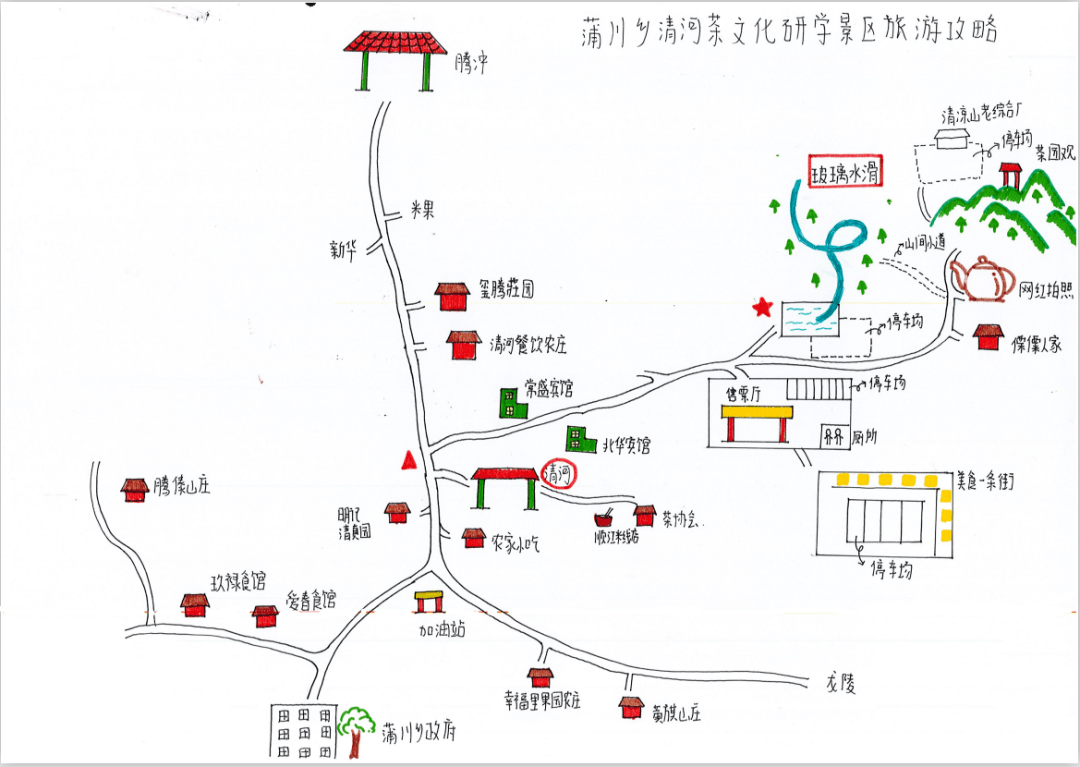 茶山顶登山线路图图片