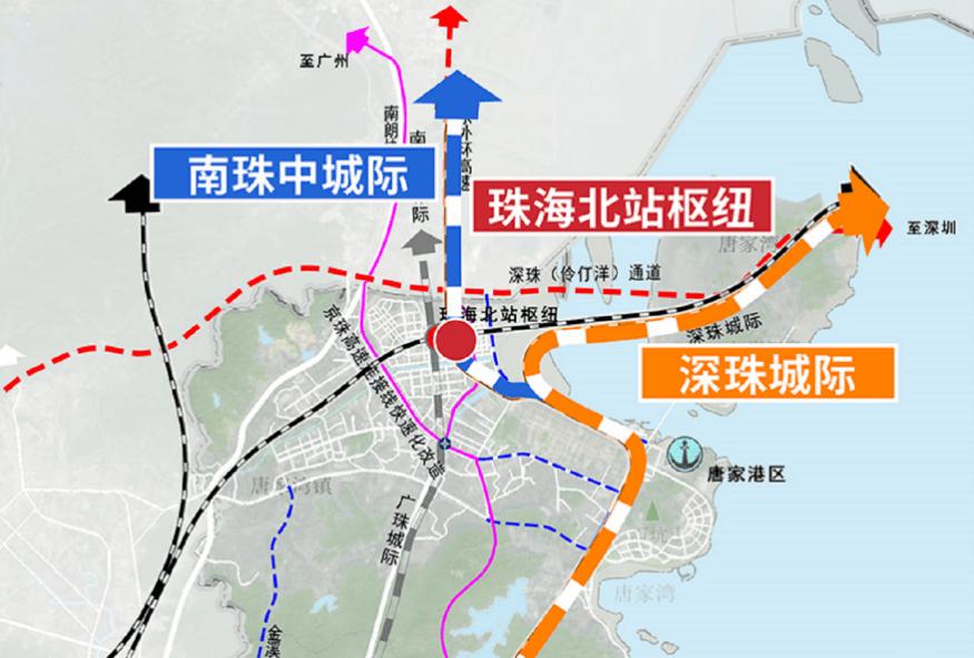 大桥,规划该通道承担高速铁路和城际铁路2种功能(分别命名为深珠城际