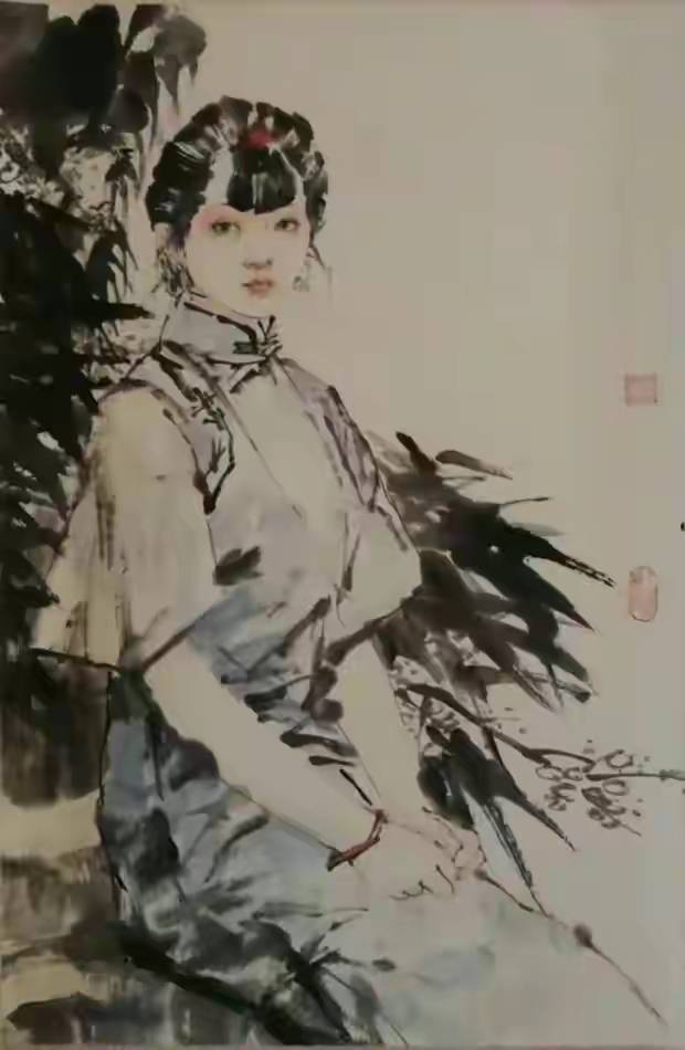 时装书作家王晓威的水墨仕女图