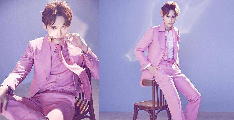 谁说男生不能穿粉红色男星粉色西装李现优雅肖战可爱