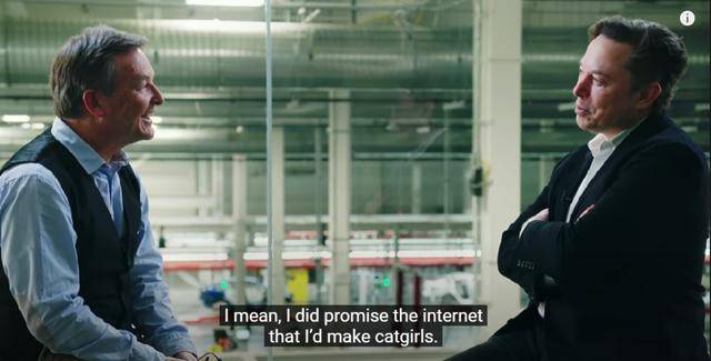 马斯克承诺打造猫娘机器人成本比汽车还低