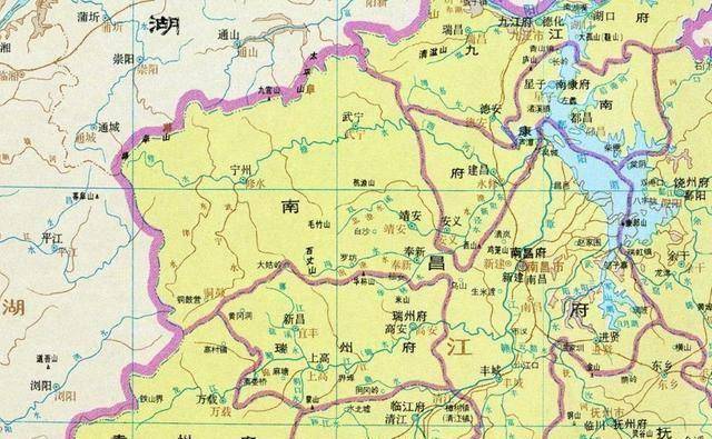 江西二县，均以“水”为名，其一为一脚踏三省之地