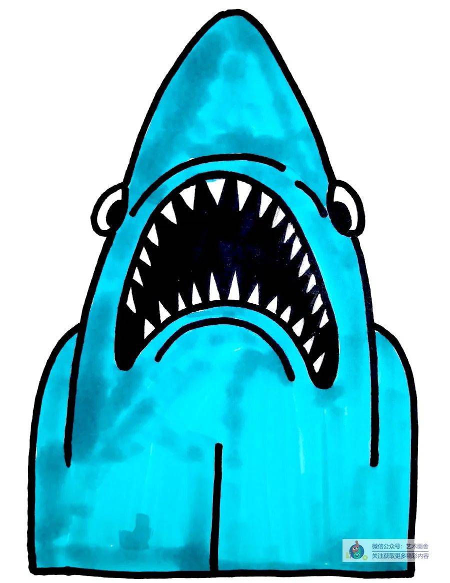 鲨鱼怎么画恐怖变异图片