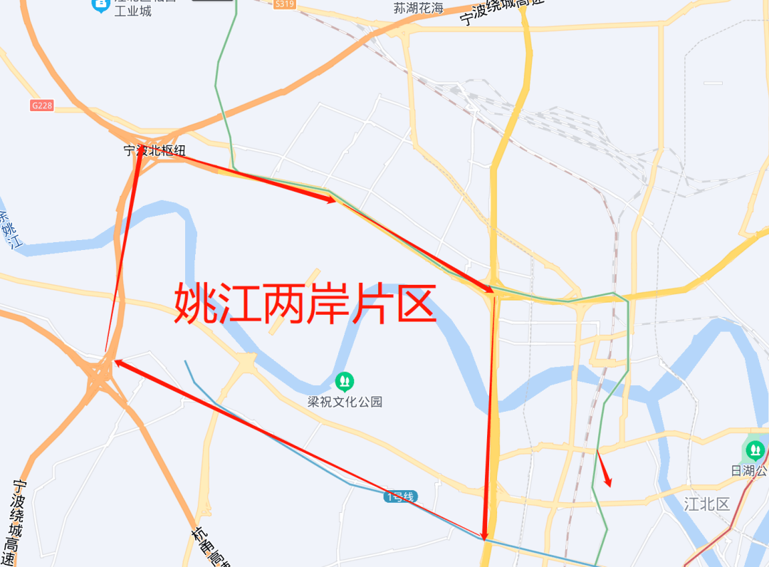 06平方公里;研究範圍北至規劃餘北快速路,東至莊橋大河-姚江-奉化江