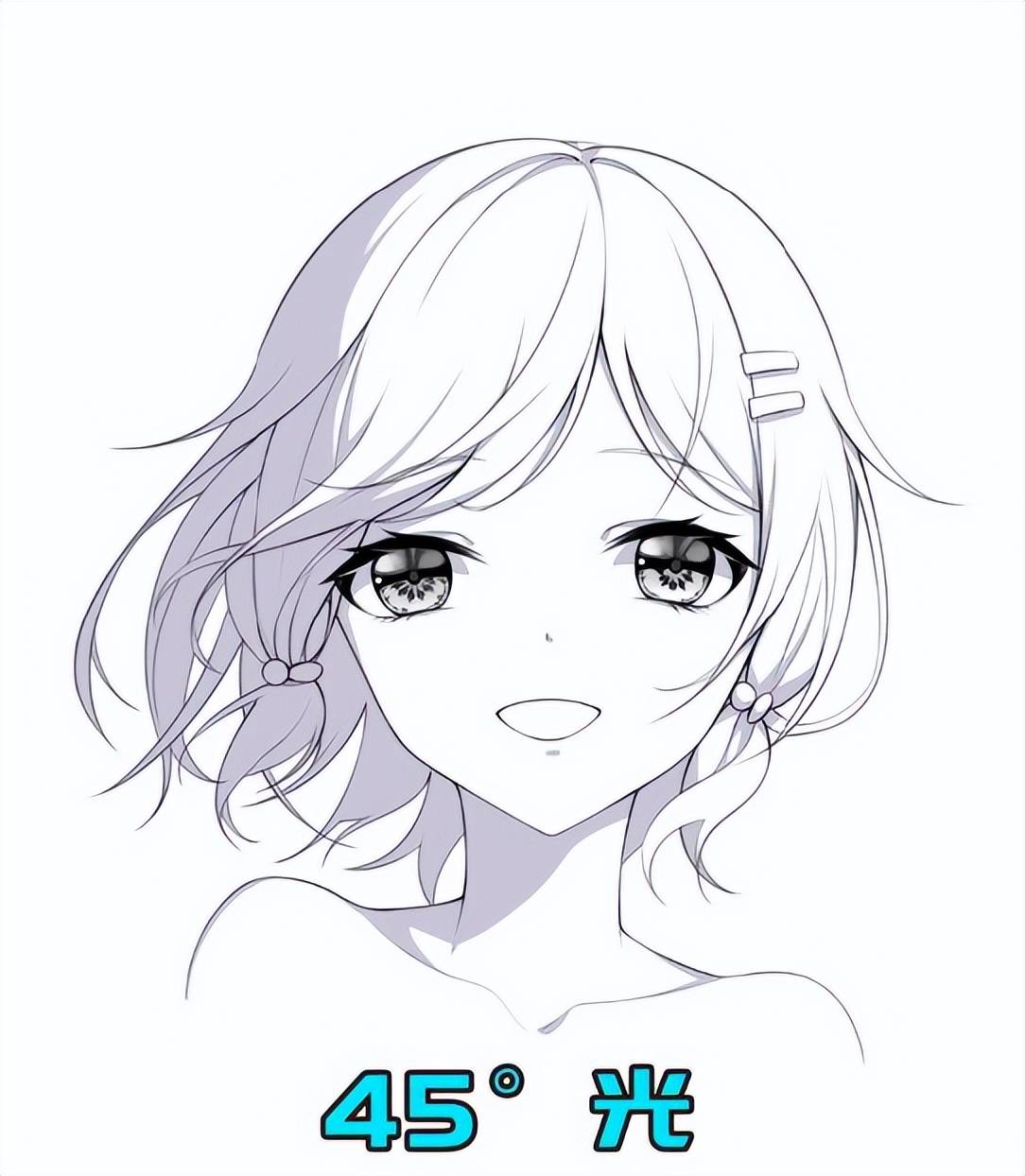 怎么画人物的头发头发光影画法教程