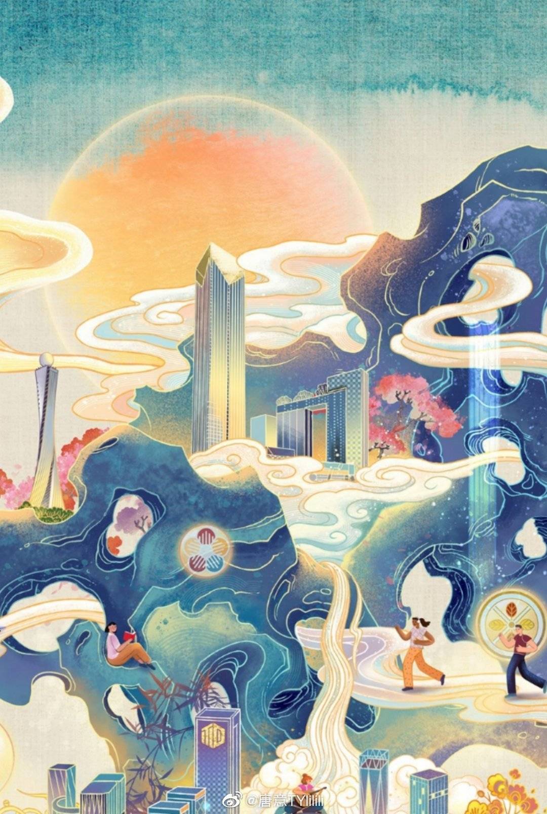 超赞的国潮风插画,超适合做壁纸_唐意_张张_tylilili