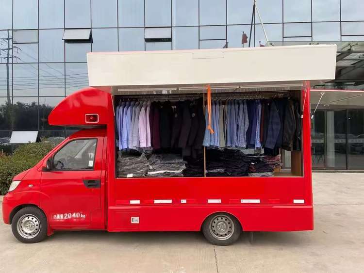 百货服装衣橱车 汽车改装厢式售货车 灯具花卉展示车_客户_车辆_流动