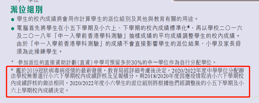 特別提一下的是,因為香港第五波疫情,今年小學六年級下學期的呈分試