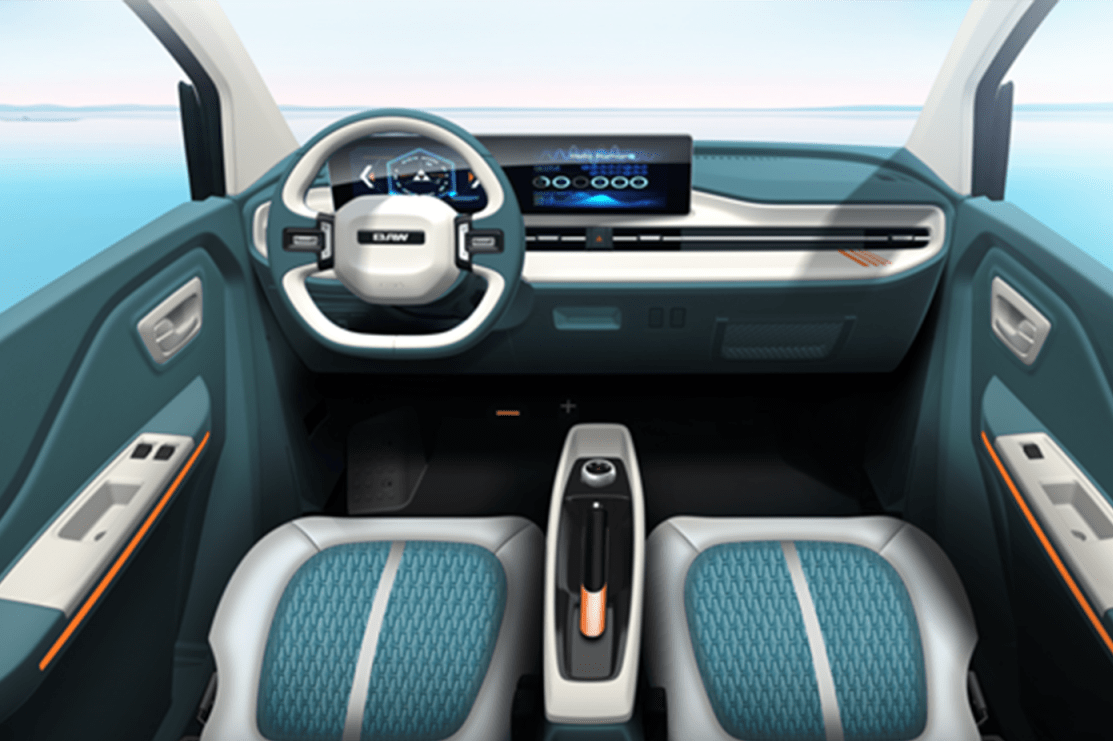 微型车内饰天花板北汽元宝预售349万起竟配双1025英寸大屏