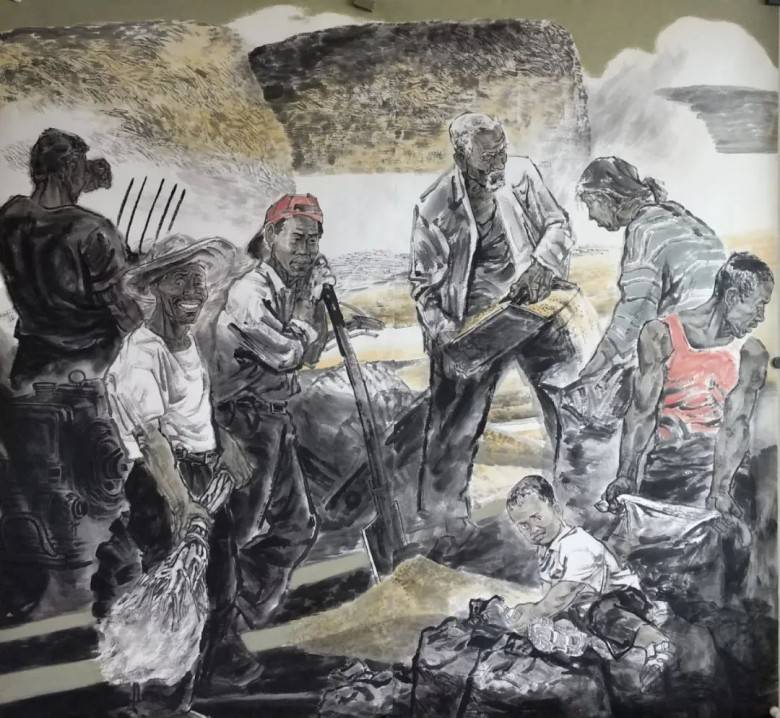 国画名家 | 郭峰人物画:乡土情怀,笔墨偾张_作品展_甘肃_创作