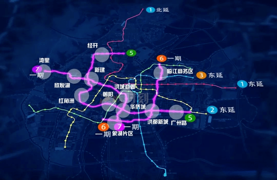 南昌地铁三期建设规划曝光包含地铁567号线及3号线东延