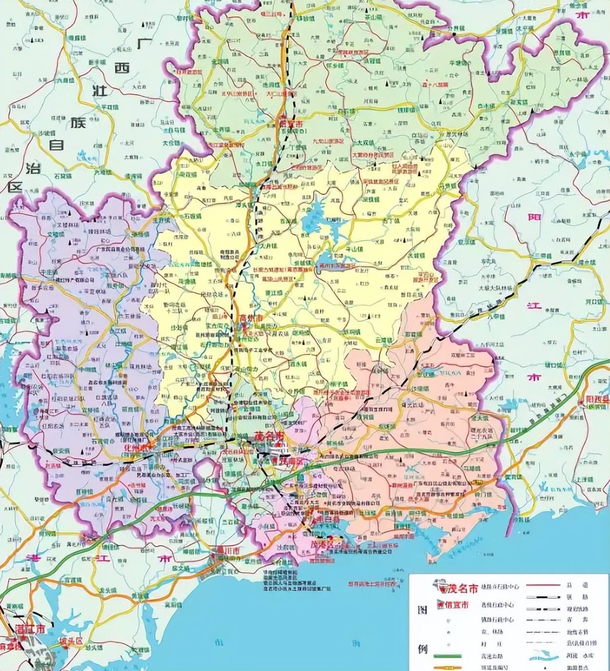 茂名各镇地图图片