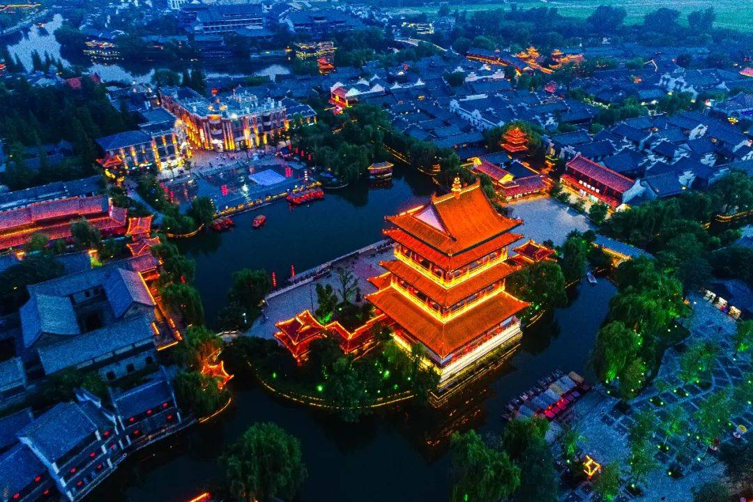 坐稳扶好深呼吸台儿庄古城夏日航拍美炸了