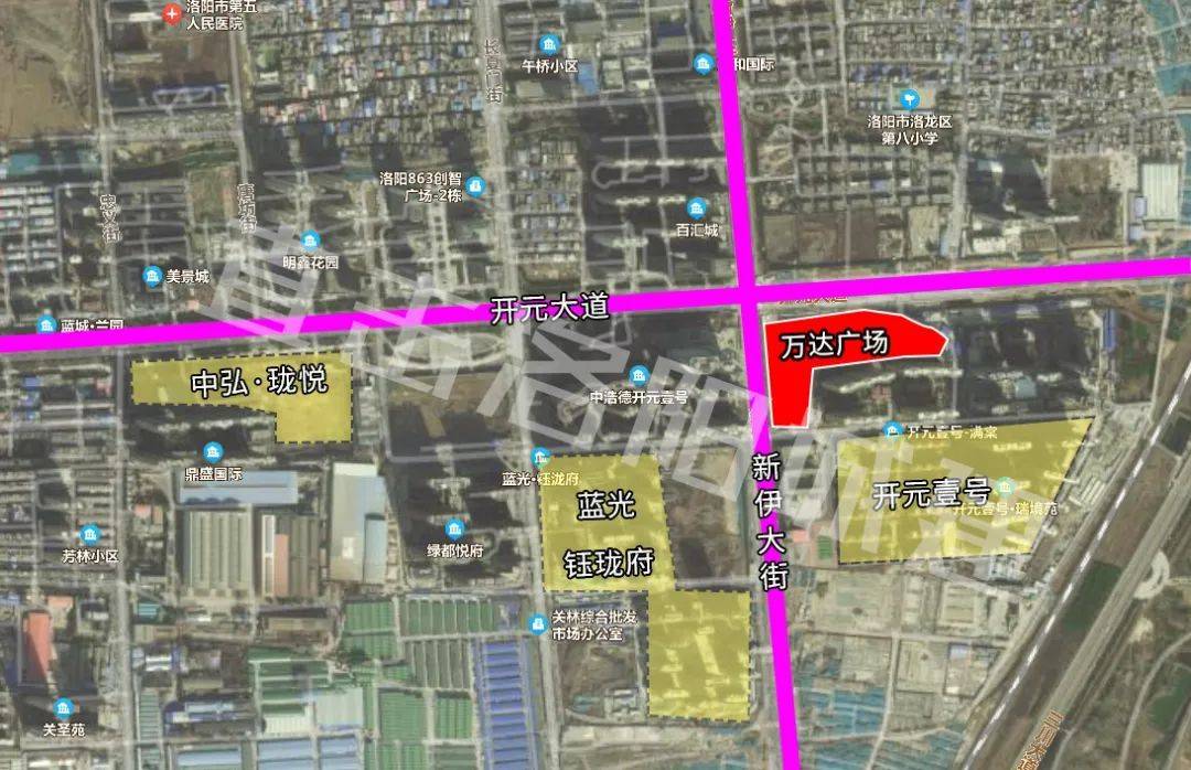 关林片区规划发布洛阳6座万达广场进度曝光