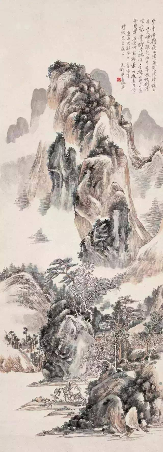 蔵出し 黄賓虹 中国 山水絵 60年代文化大革命時代中没収一級画師名家 作品封箱 □観心・時代旧蔵□F6426中国古書道 黄賓虹 山水 屏風 書画屏風