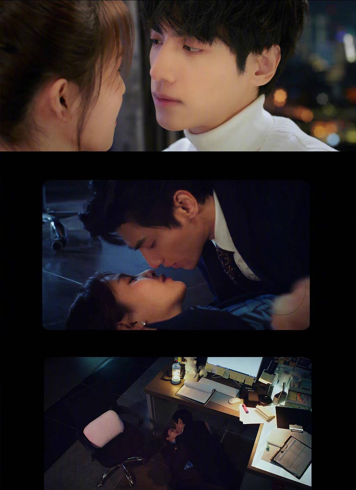 罗云熙和白鹿吻戏拍摄现场曝光:男导演和女员工示范,白鹿很害羞_电视