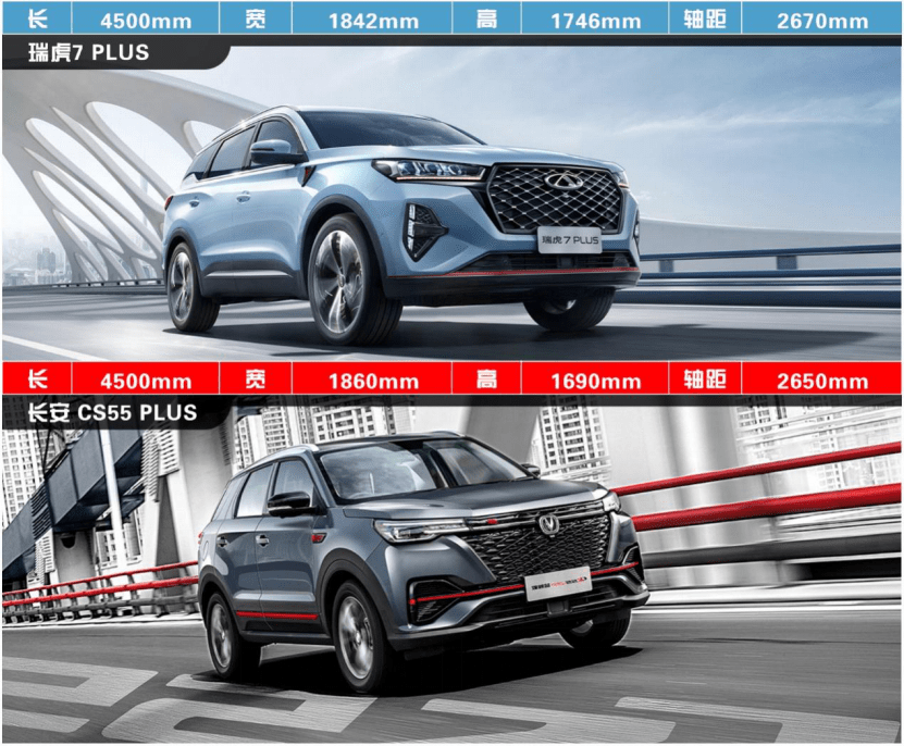 十万级入门suv大pk瑞虎7plusvs长安cs55plus
