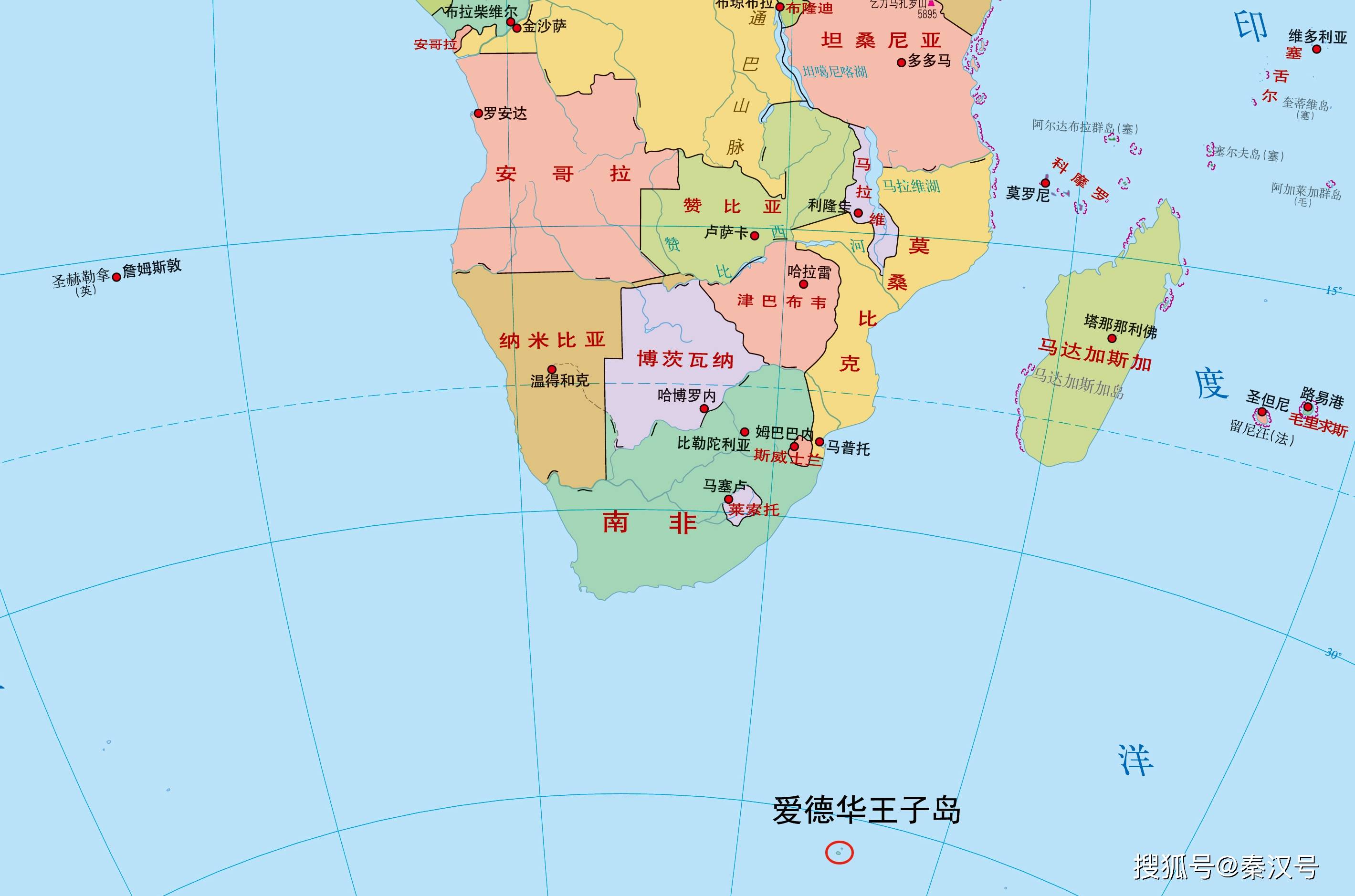 南非在地图上的位置图片