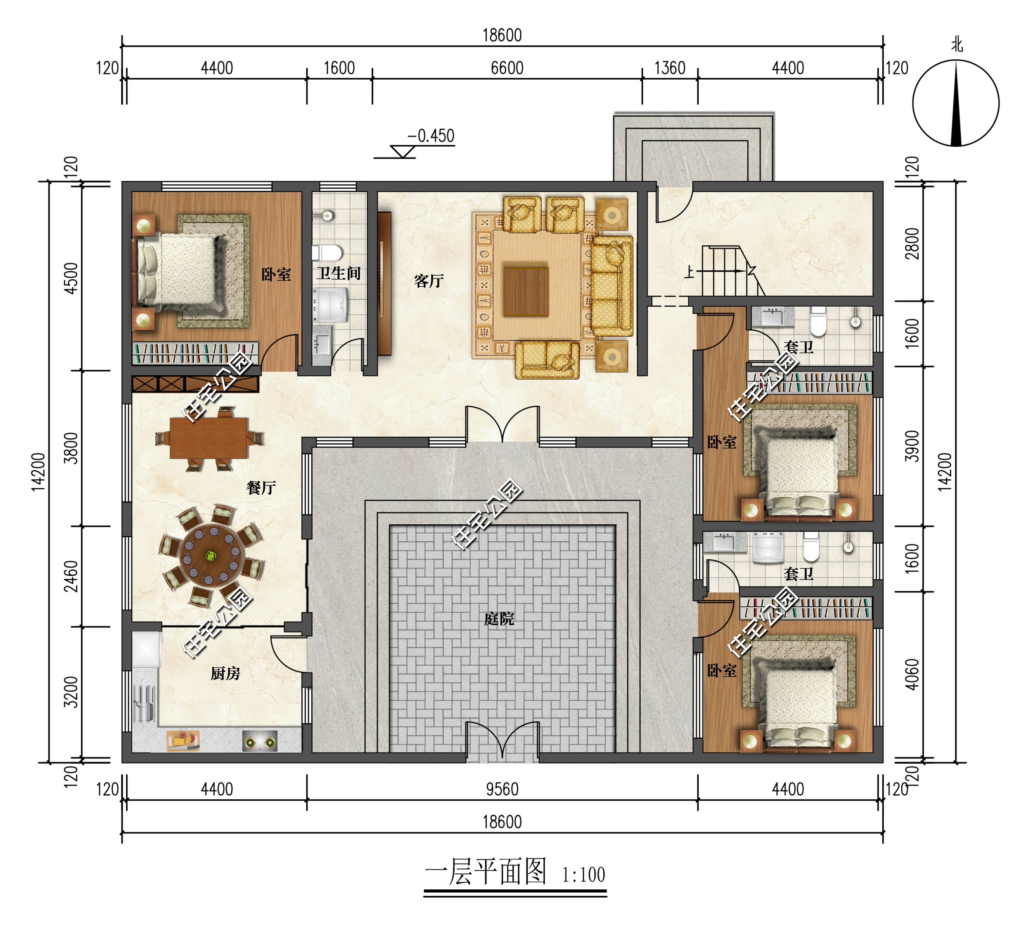 1814米二層新中式三合院一層自住二層做民宿坐著就能賺錢