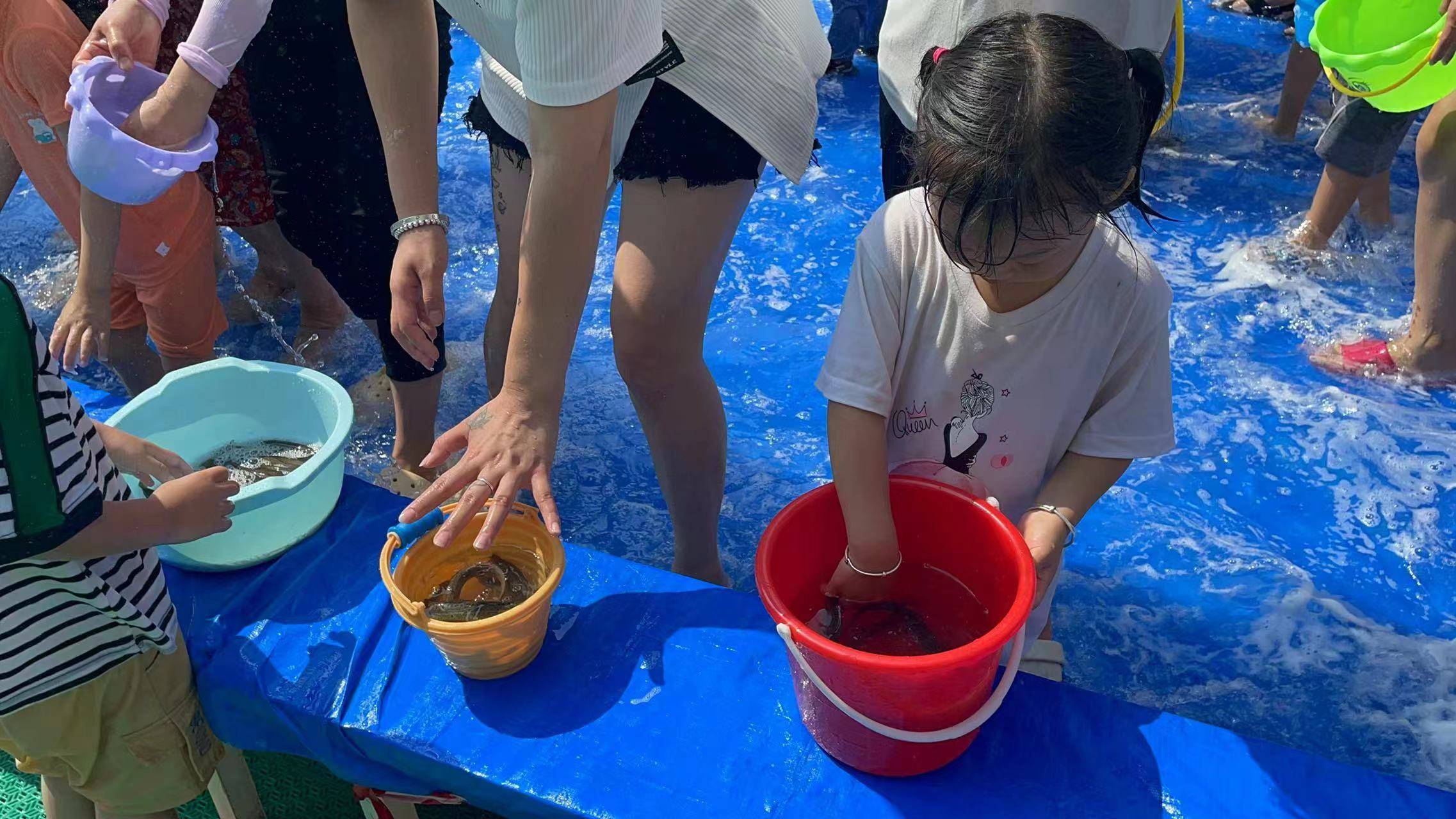 周口天明幼儿园举办父爱如山伴我成长捉泥鳅亲子活动