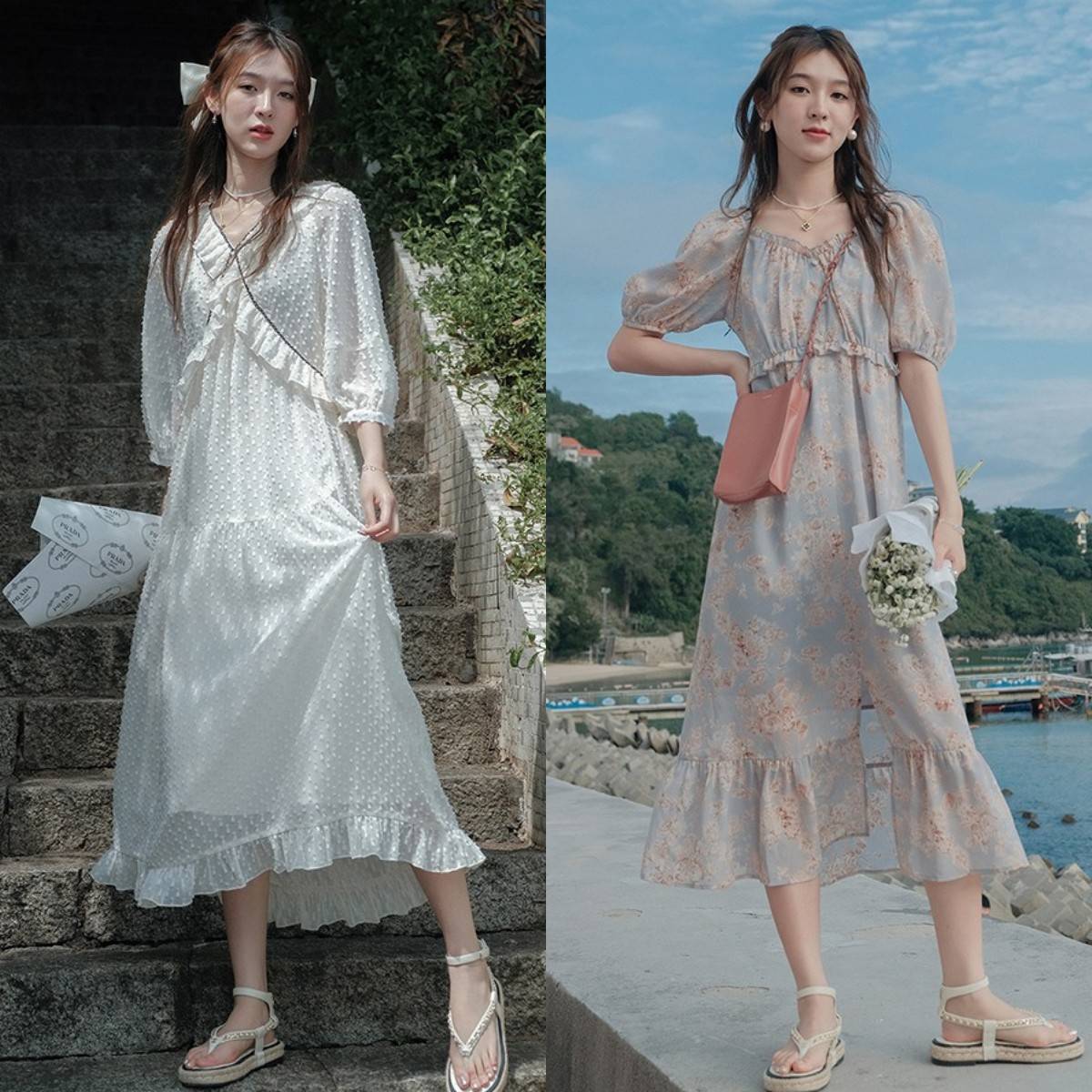 2022春季新款连衣裙女大码韩版设计感娃娃领披肩两件套减龄衬衣裙-淘宝网