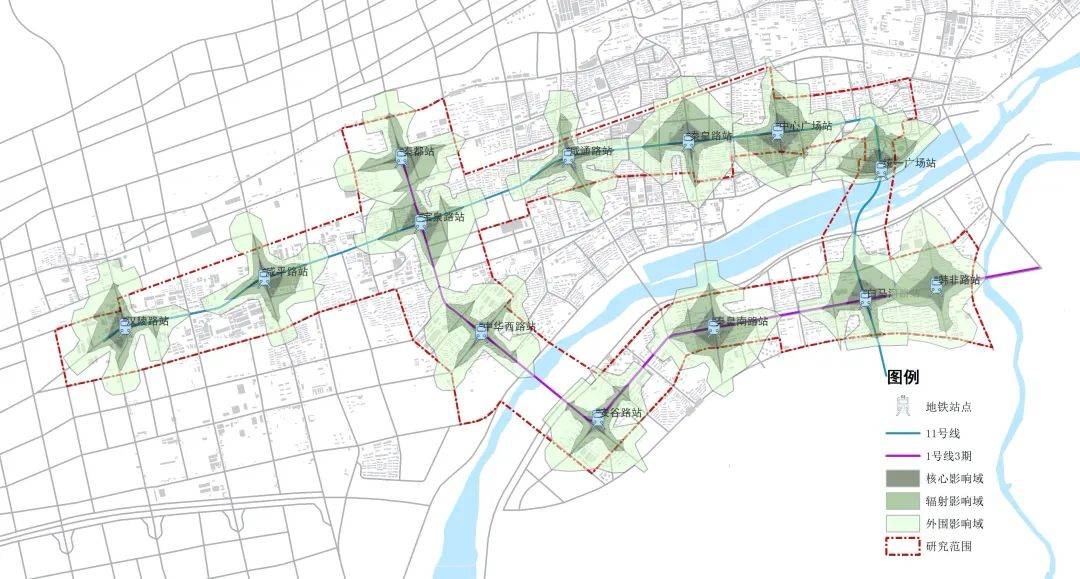 規劃圖僅做參考,以實際為準咸陽市將結合地鐵1號線三期的建設,優化