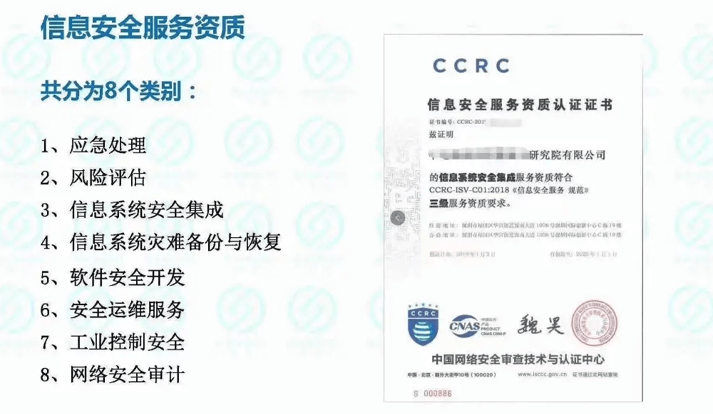 广东广州市ccrc信息安全服务资质