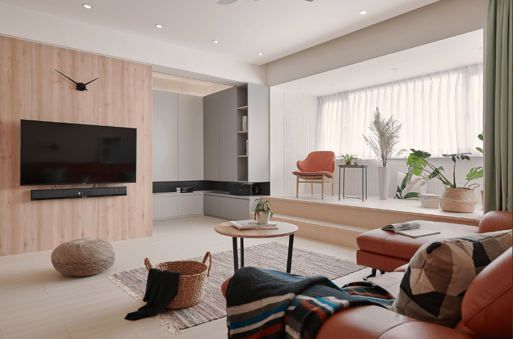 不按套路的设计客厅瞬间多出4㎡休闲区装洗衣机晾衣服不影响