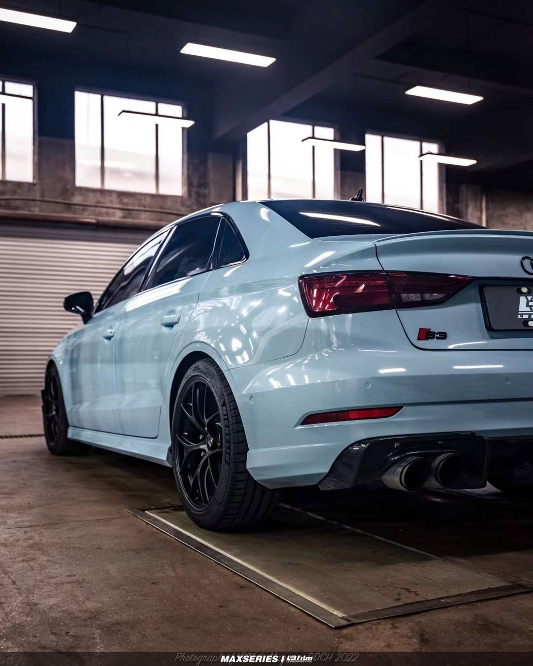 奥迪s3lbfilm改色膜原厂漆冰川蓝清爽整个夏日的颜色