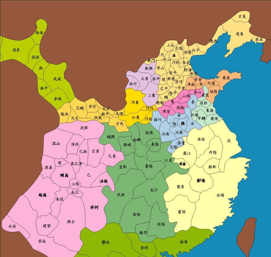 三国地区划分图图片