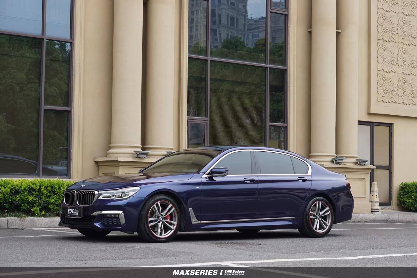 宝马7系lbfilm改色膜pet丹泉石蓝纯正高级感暗色