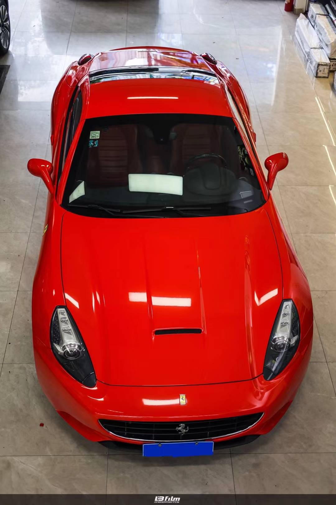 法拉利加州lbfilm改色膜高亮法拉利红有质感的红色