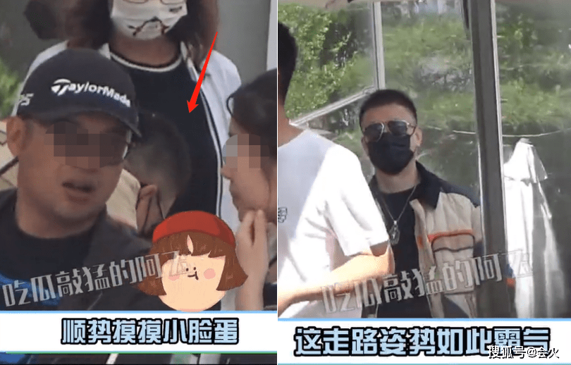 孙红雷抱5岁女儿逛街,任女儿大力揉搓脸部