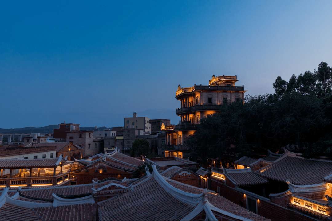 梧林古村落夜景照明设计_建筑群_区域_效果