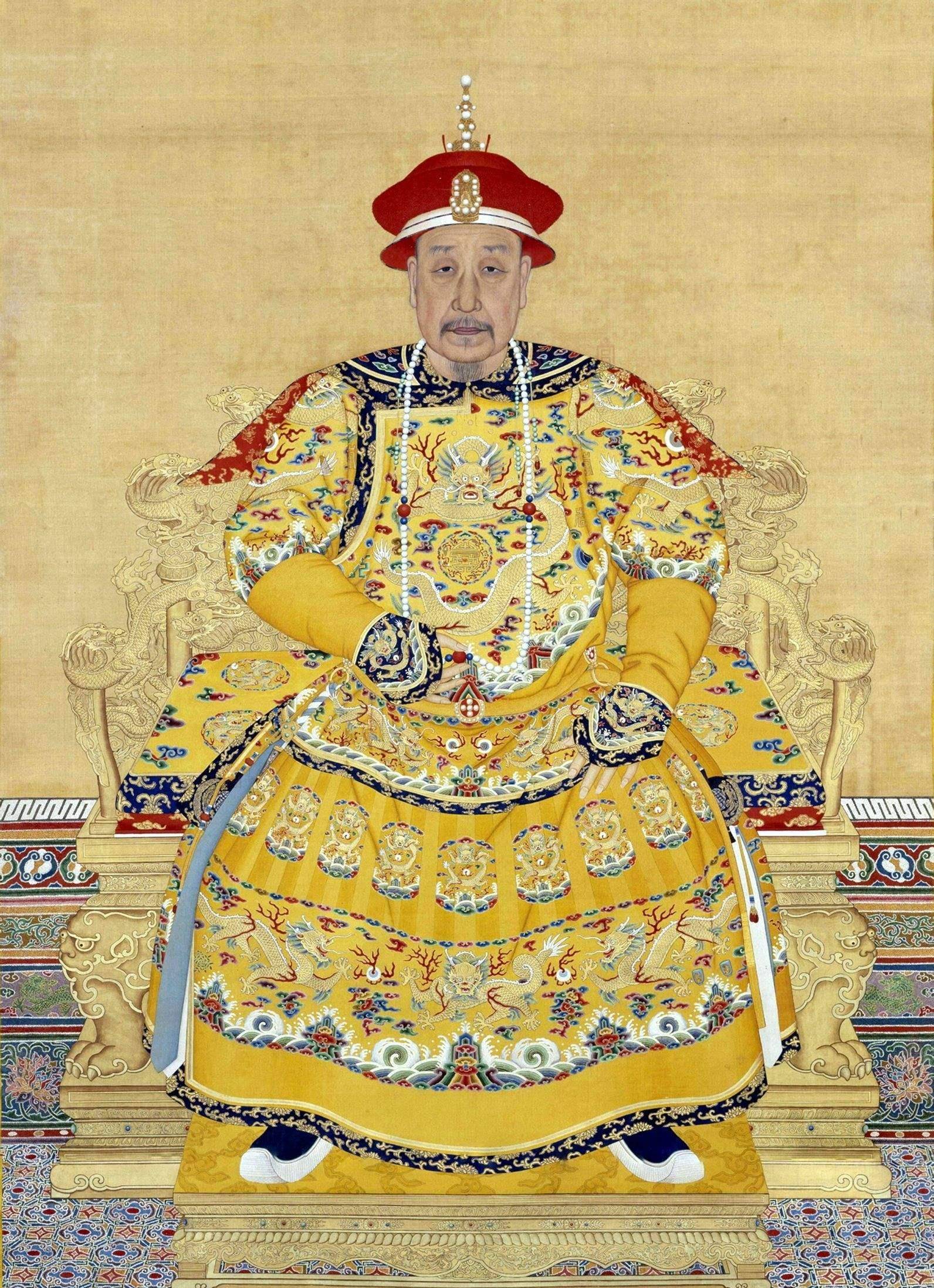 乾隆皇帝像群臣无不以勤政为第一要务,说自古圣明之君都是如此.