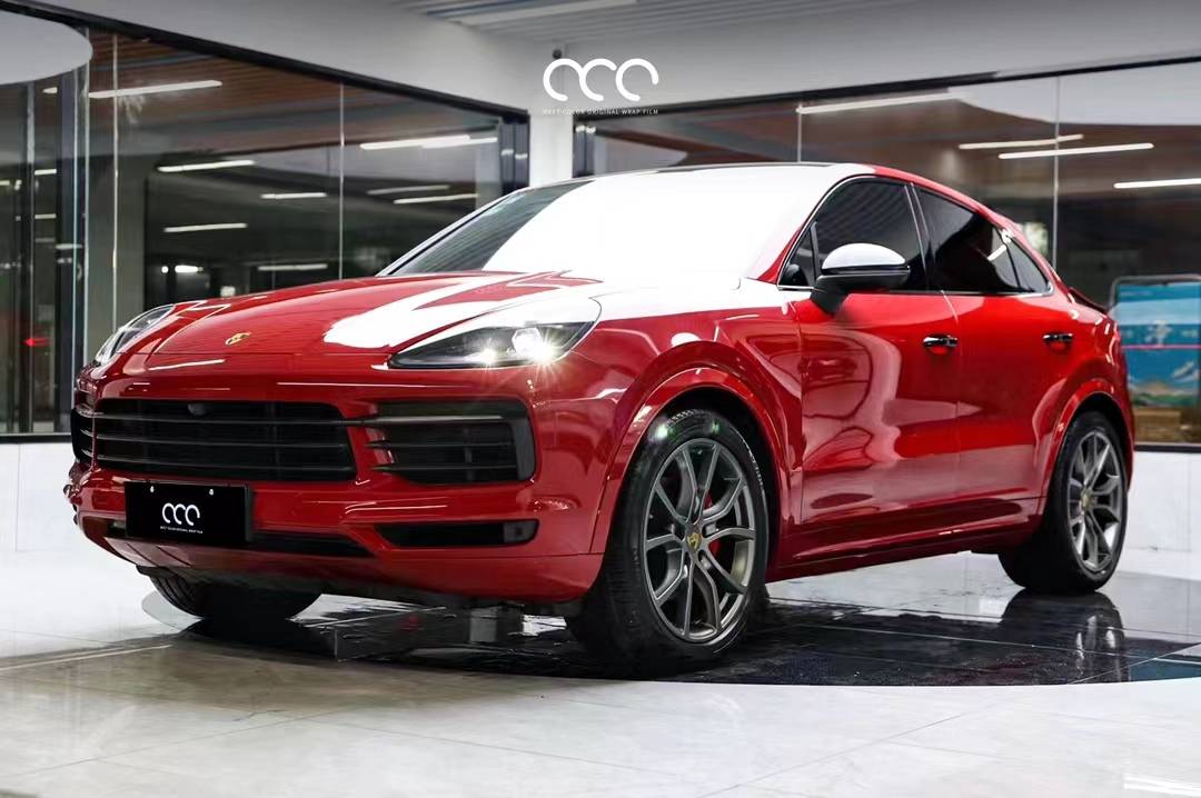 保时捷cayenne漫彩改色膜pet胭脂红典藏版,鲜丽抢眼的红色系_全国