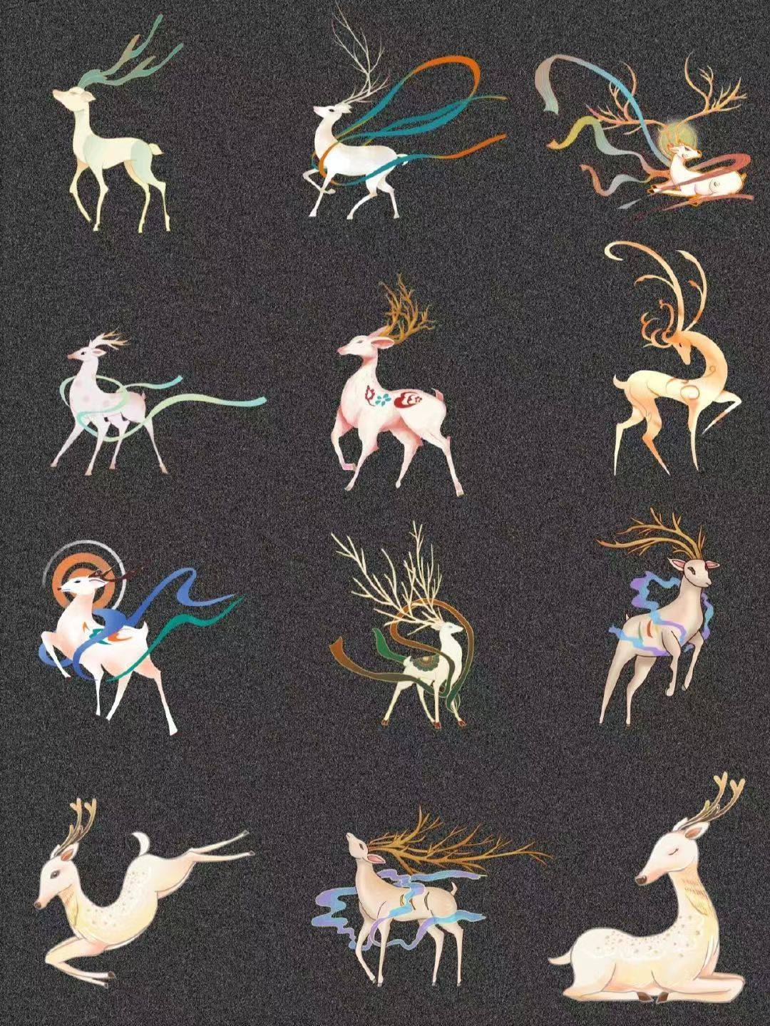 磨金石干货分享|敦煌素材 飞天 鹿 花纹 祥云_壁画_神鹿_关系