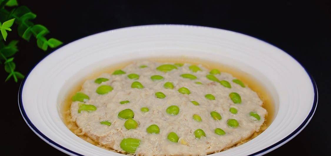 天冷了,我家隔天就吃蒸肉饼,毛豆米不凉拌了,直接扔进肉馅里_清水