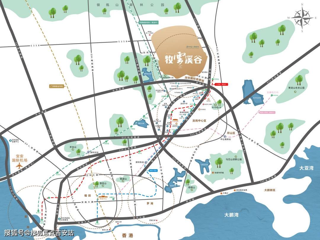 国际低碳城互通(接国际低碳城北侧吉桥路),坪地互通(接龙岗大道