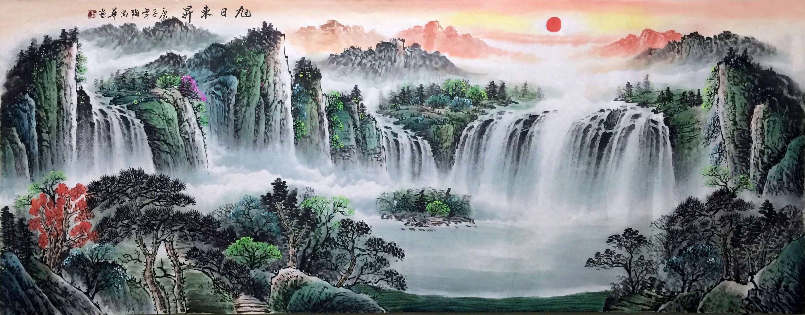 10幅山水瀑布的经典画法错过就很难再找到了